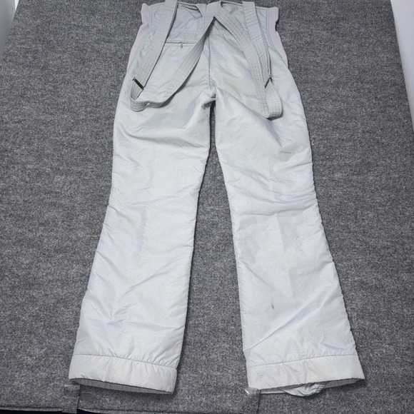Vintage Roffe Snow Pants Womens Large Gray Bib Suspender Ski Insulated USA 80s - Picture 2 of 16
